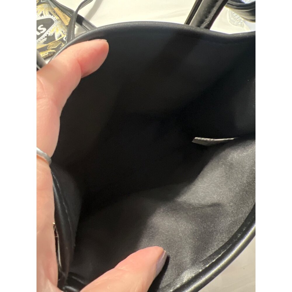 Micro Black Faux Leather Tote & Las Vegas Crossbody Bag Travel Set - Picture 5 of 9